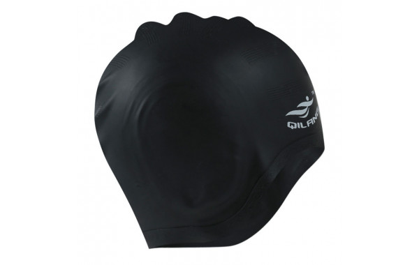 Шапочка для плавания силиконовая анатомическая (черная) Sportex E41551 600_380