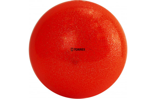 Мяч для художественной гимнастики d19см Torres ПВХ AGP-19-06 оранжевый с блестками 600_380