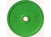 Диск обрезиненный 10кг Johns DR71025 - 10С зеленый