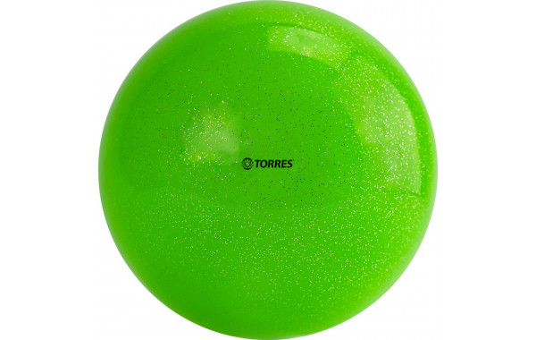 Мяч для художественной гимнастики d19см Torres ПВХ AGP-19-05 зеленый с блестками 600_380