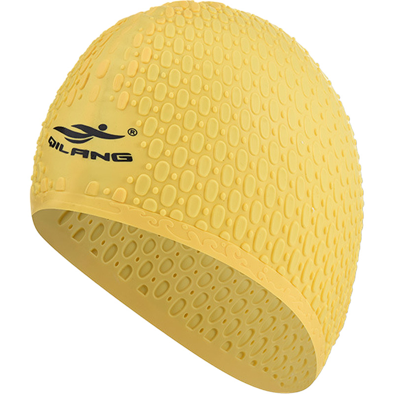 Шапочка для плавания силиконовая Bubble Cap (желтая) Sportex E41541 800_800