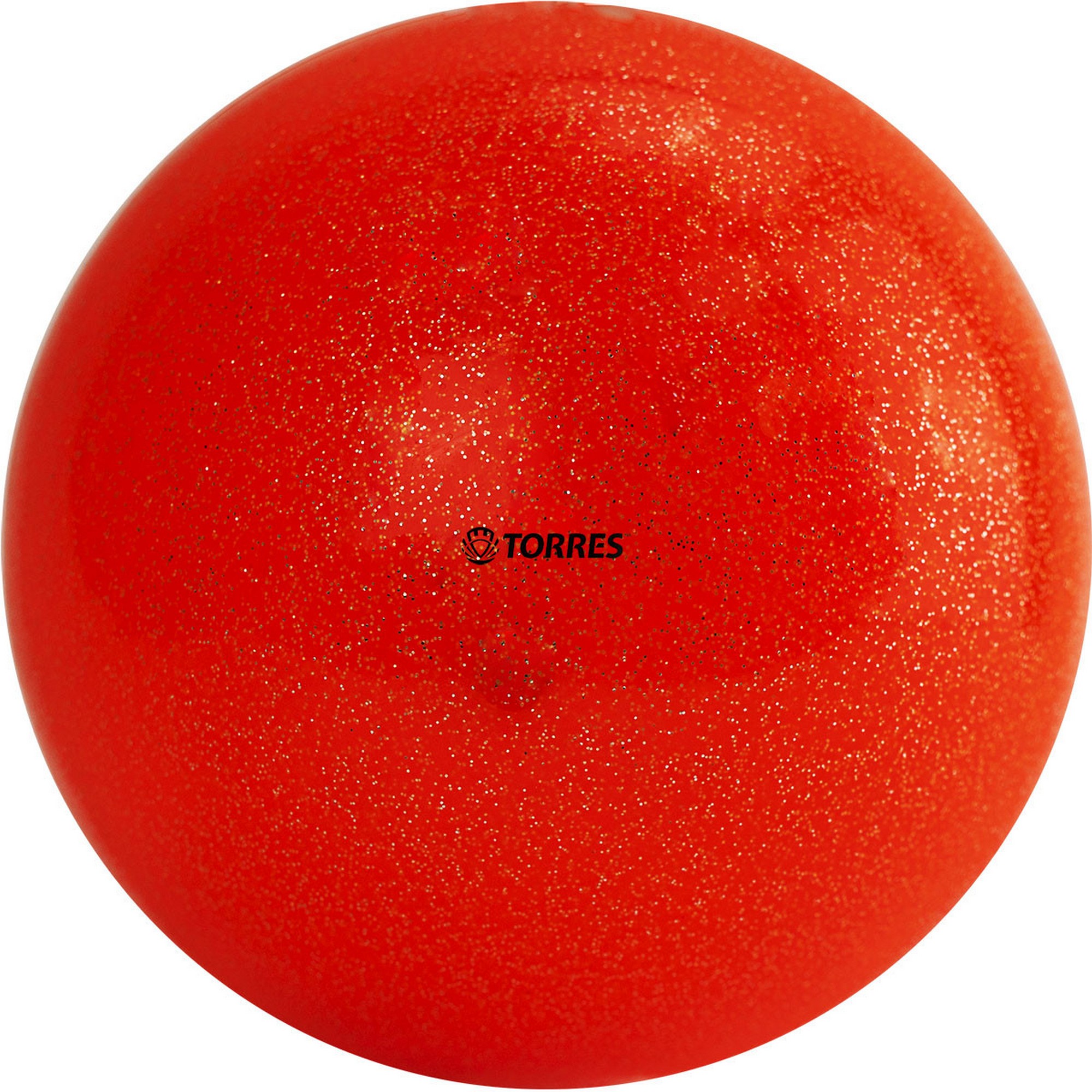 Мяч для художественной гимнастики d19см Torres ПВХ AGP-19-06 оранжевый с блестками 2000_2000