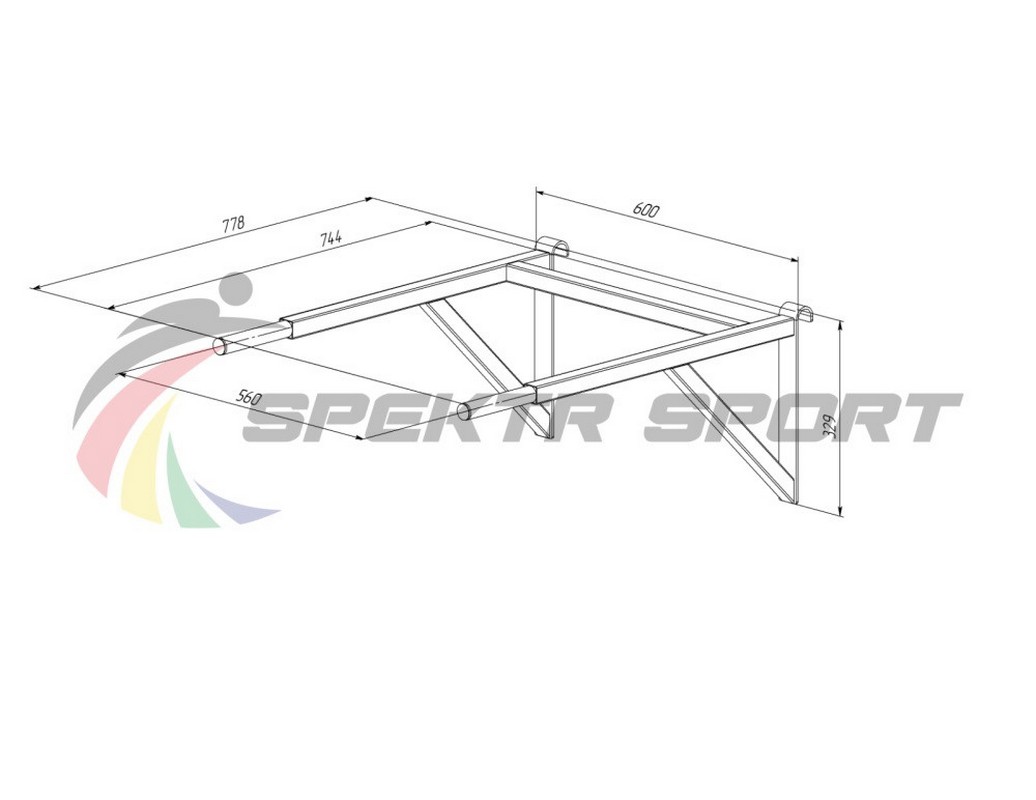 Брусья навесные Spektr Sport Школьник 5, серый 1036_800