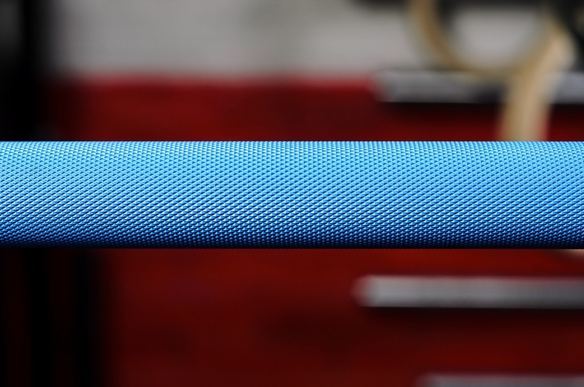 Гриф L2200мм D50мм YouSteel Training Bar XF-20, 20 кг синий + хром 1200_795