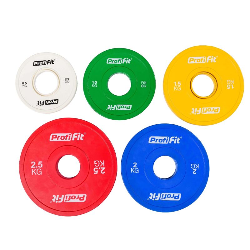 Диск обрезиненный цветной d51мм, 0,5 кг Profi-Fit 800_800