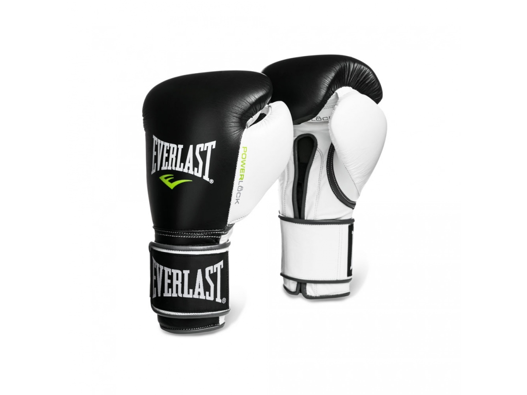 Боксерские перчатки Everlast Powerlock 12 oz черн/бел/зел. 2200557 1024_768