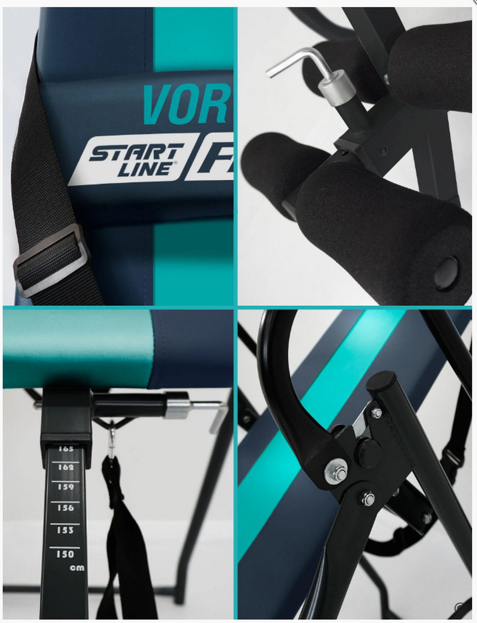 Инверсионный стол Start Line Vortex с подушкой SLFIT03-SB сине-бирюзовый 1532_2000