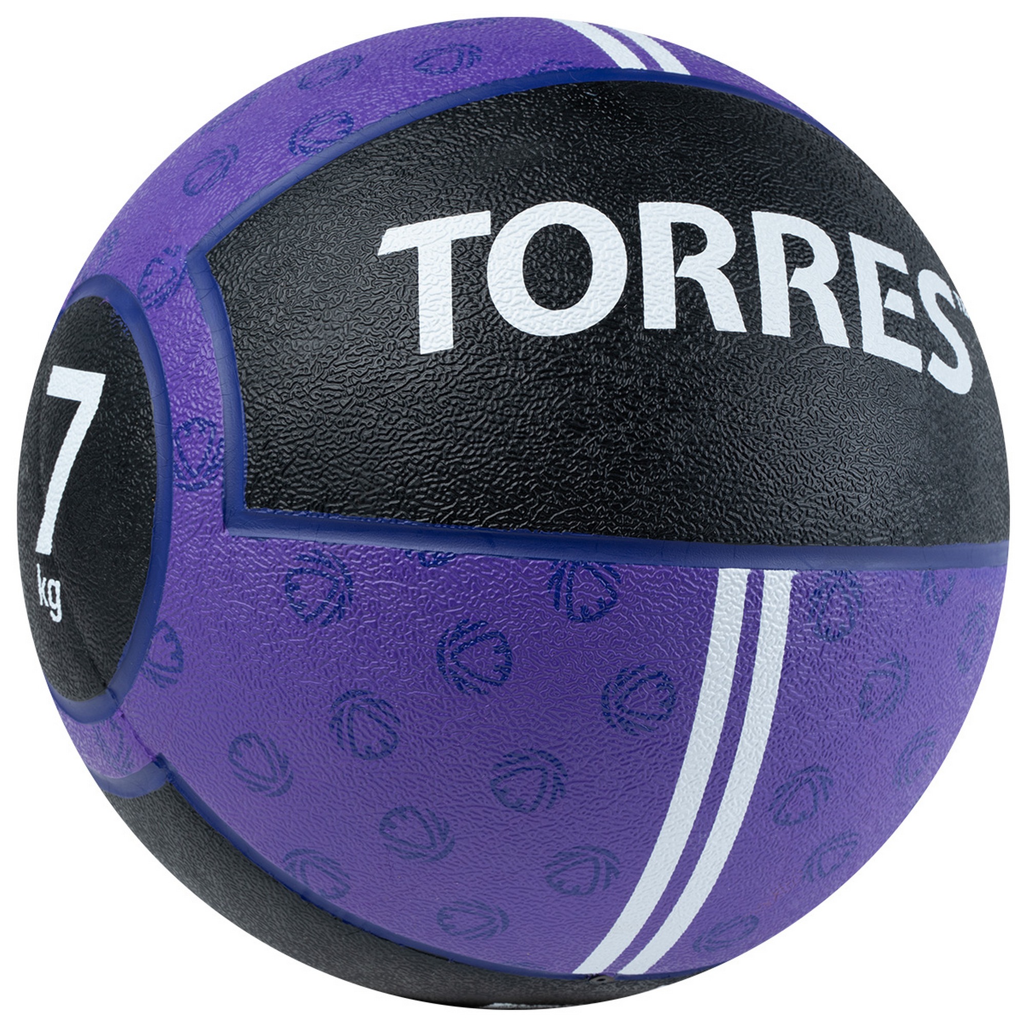 Медбол 7кг, d25,4см, резина Torres AL00237 фиолетово-черный 2000_2000