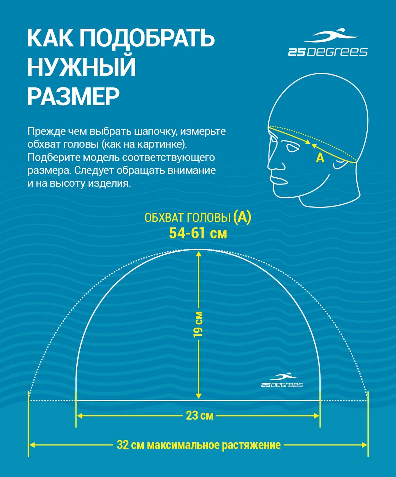 Шапочка для плавания 25DEGREES Effect Blue 1663_2000