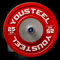 Диск 25кг каучуковый соревновательный YouSteel красный 120_120