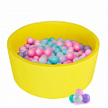 Детский сухой бассейн Kampfer Pretty Bubble (Желтый + 200 шаров розовый/мятный/жемчужный/сиреневый) 120_120